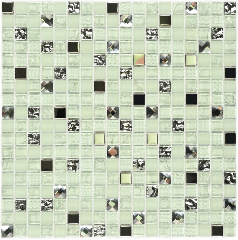Мозаика Crystal white (8x15x15) 30x30