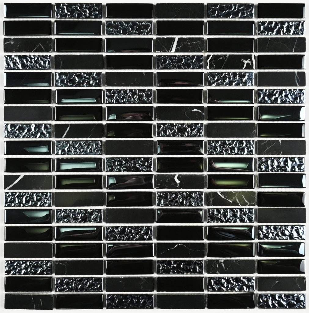 Мозаика Super Line black (8x15x48) 30x30