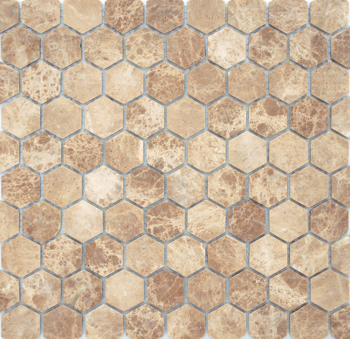 Мозаика Emperador Light MAT hex (18x30x6) 28,5x30,5x0,6