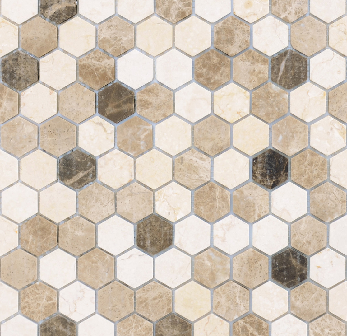 Мозаика Pietra Mix 1 MAT hex (18x30x6) 28,5x30,5x0,6