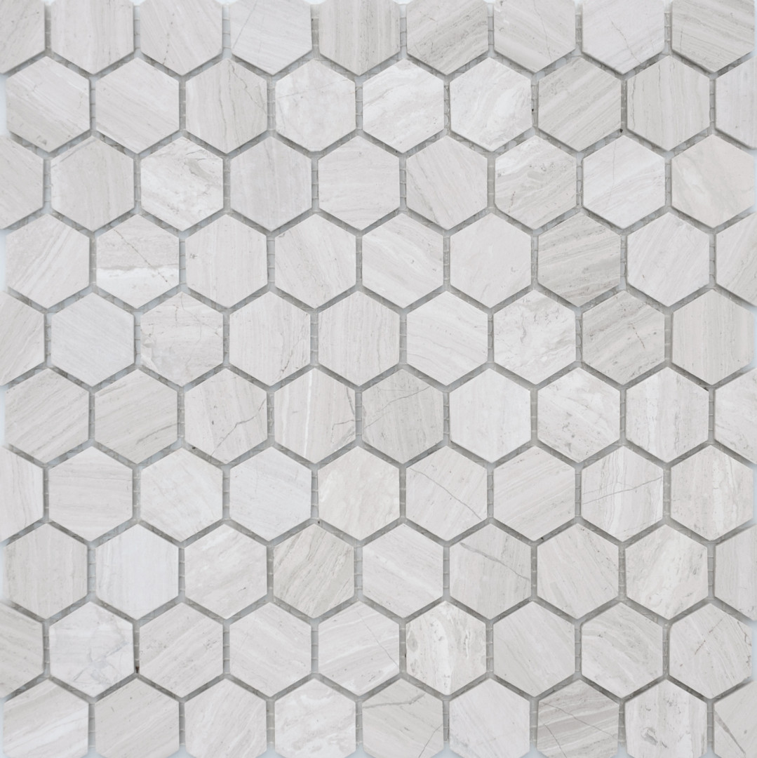 Мозаика Travertino Silver MAT hex (18x30x6) 28,5x30,5x0,6