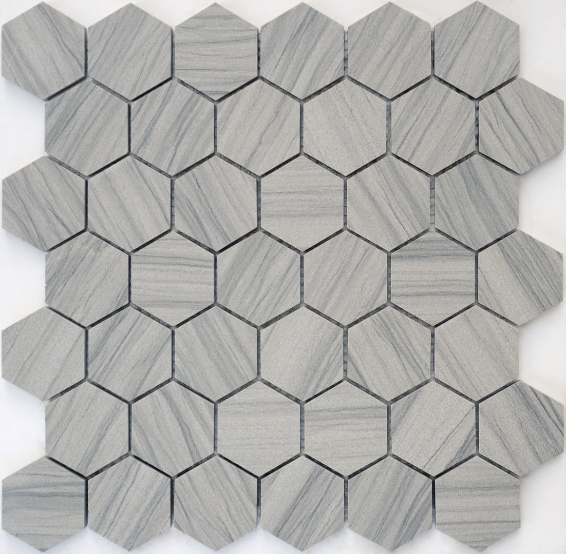Мозаика Marmara grey POL hex (23x40x6) 29,2x28,9x0,6